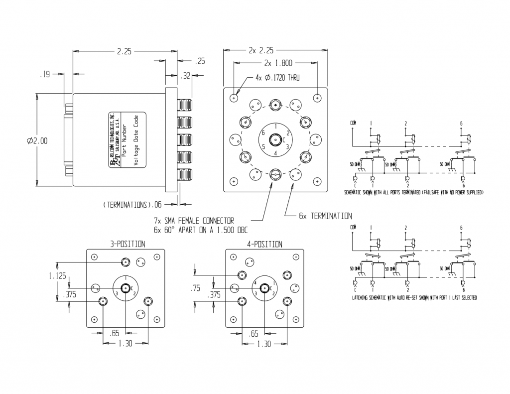 RMS SP(3-6)T TERMINATED MECHANICAL DRAWING